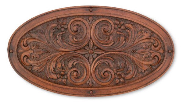 Oval Floral Leaf Plaque - Wall hanger perfect for massing or grouping